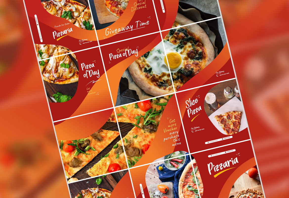 Pizza Instagram Puzzle Ads Template