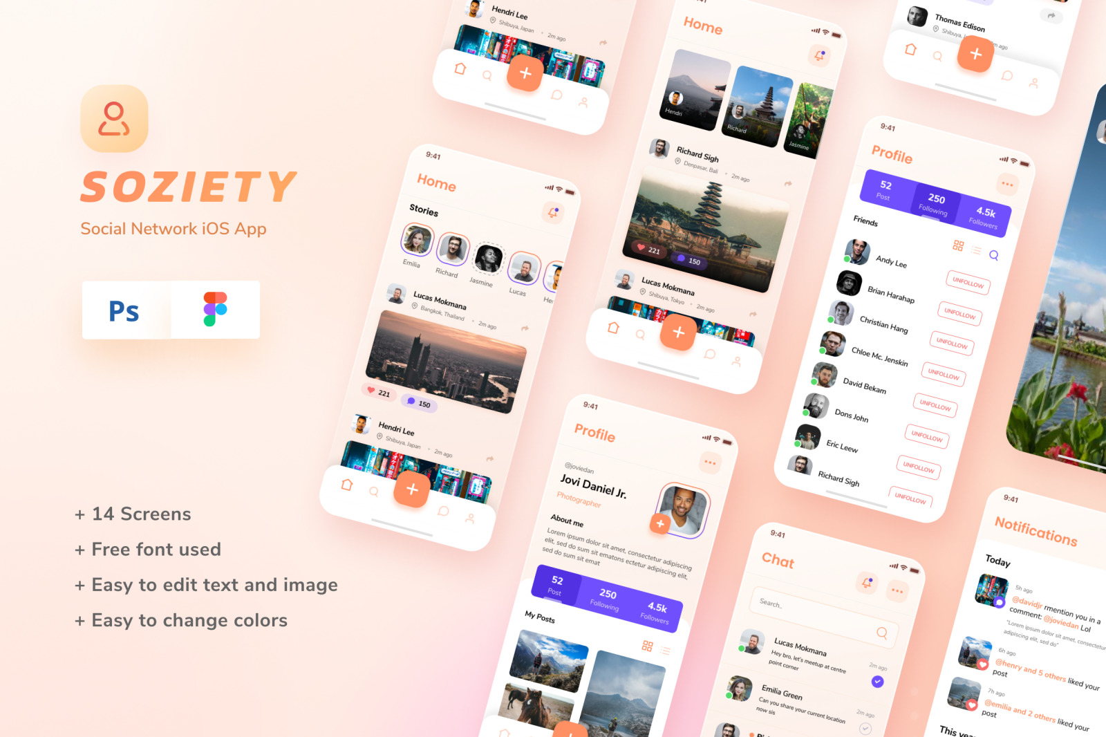 Soziety - Social Network iOS App Design Template