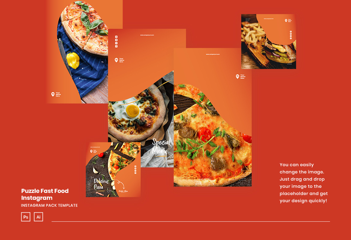 Fast Food Instagram Puzzle Ads Story and Post Fast Food Instagram Puzzle Ads Story and Post
