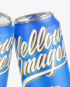 Two Metallic Drink Cans w/ Matte Finish Mockup