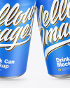 Two Metallic Drink Cans w/ Matte Finish Mockup