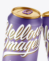 Two Metallic Drink Cans w/ Matte Finish Mockup