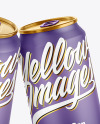 Two Metallic Drink Cans w/ Matte Finish Mockup