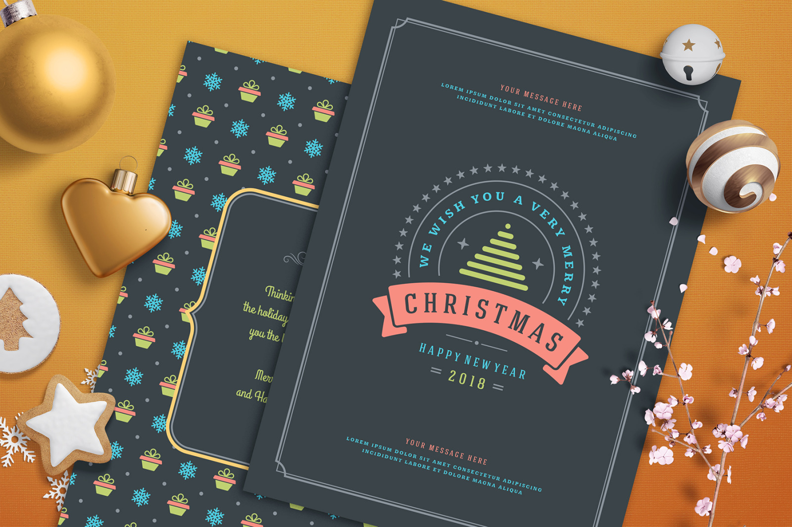 5 Christmas greeting cards