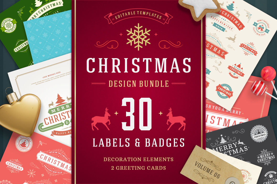 Christmas 30 labels and badges Christmas 30 labels and badges