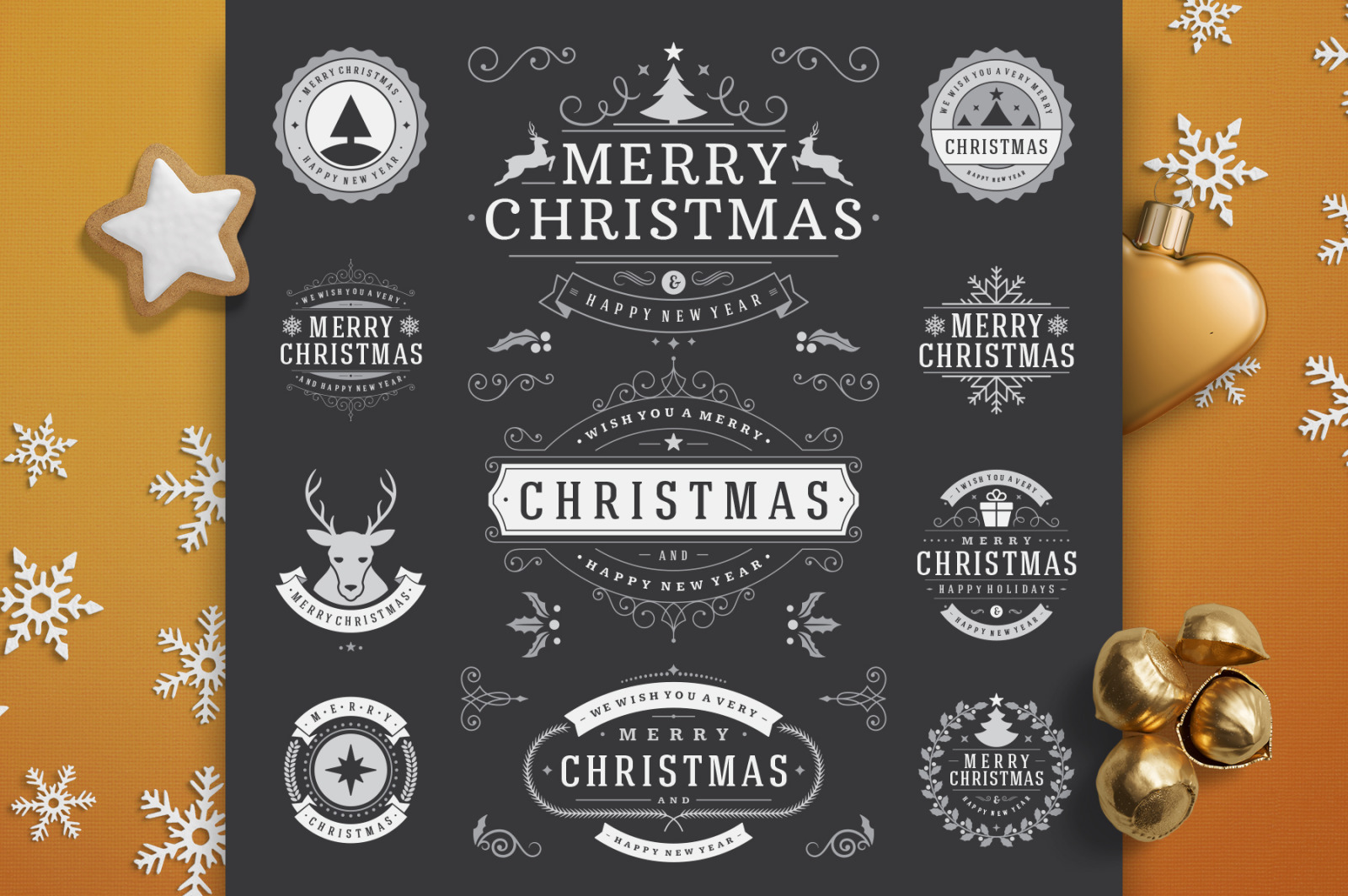 Christmas 30 labels and badges Christmas 30 labels and badges