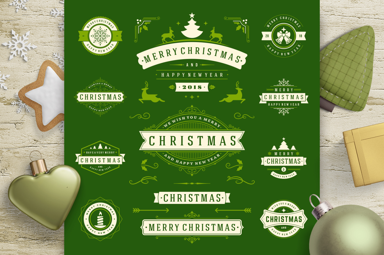 Christmas 30 labels and badges