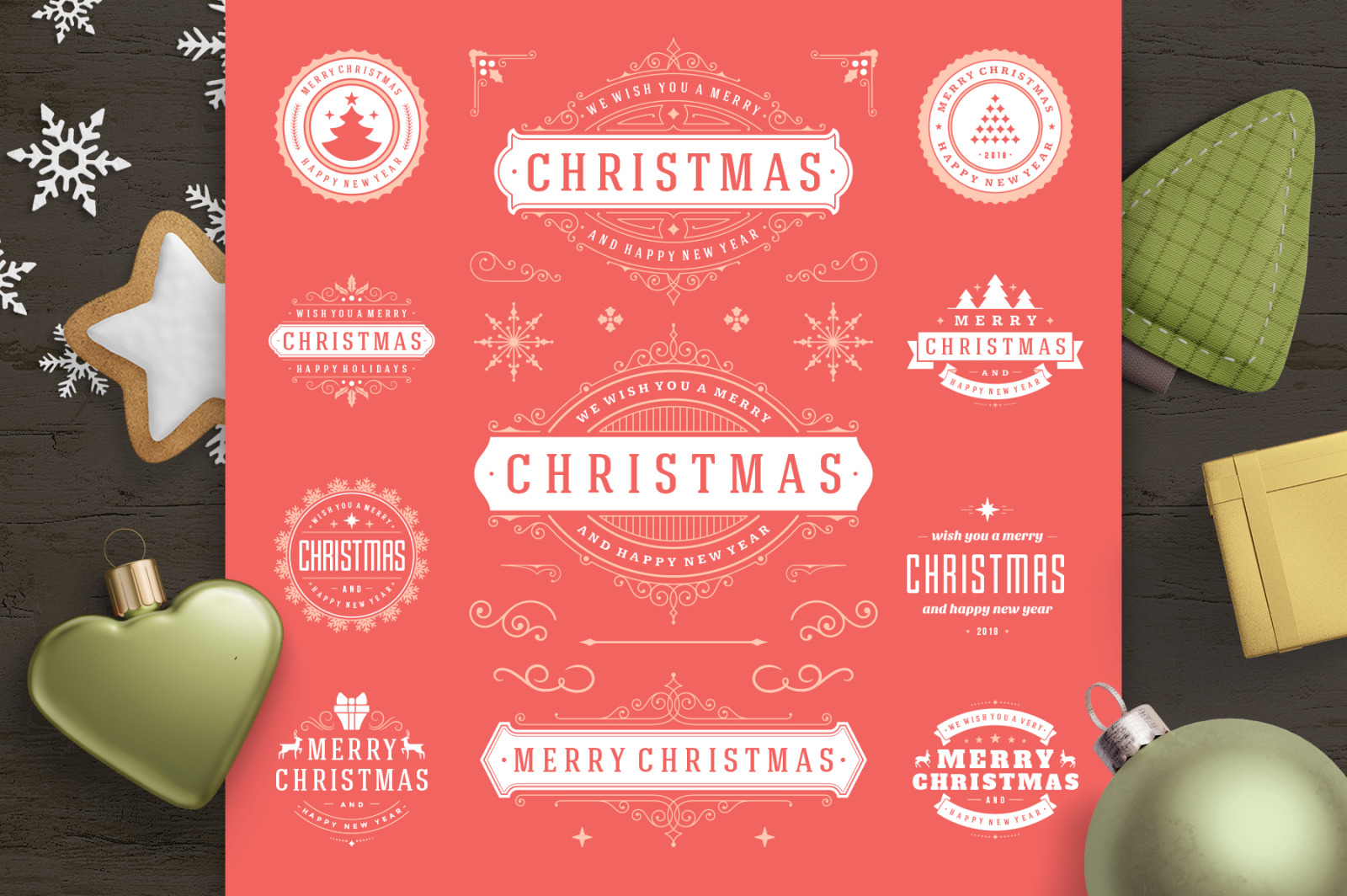 Christmas 30 labels and badges Christmas 30 labels and badges