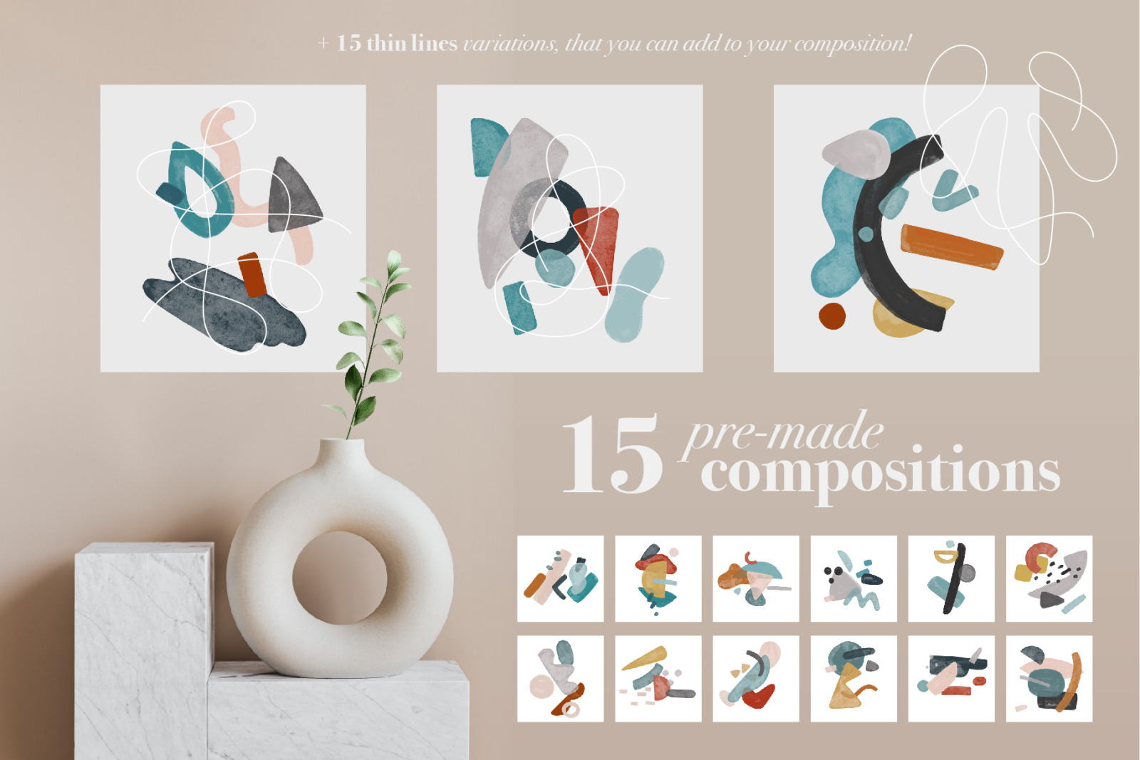 Equilibrio Abstracto, Big graphic set Equilibrio Abstracto, Big graphic set