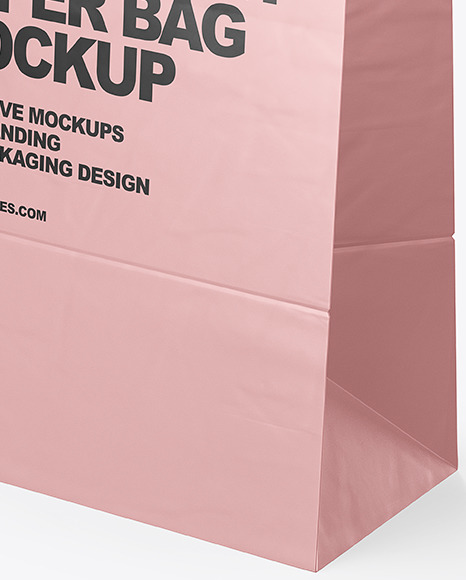 Matte Parchment Paper Shopping Bag Mockup - Half Side View