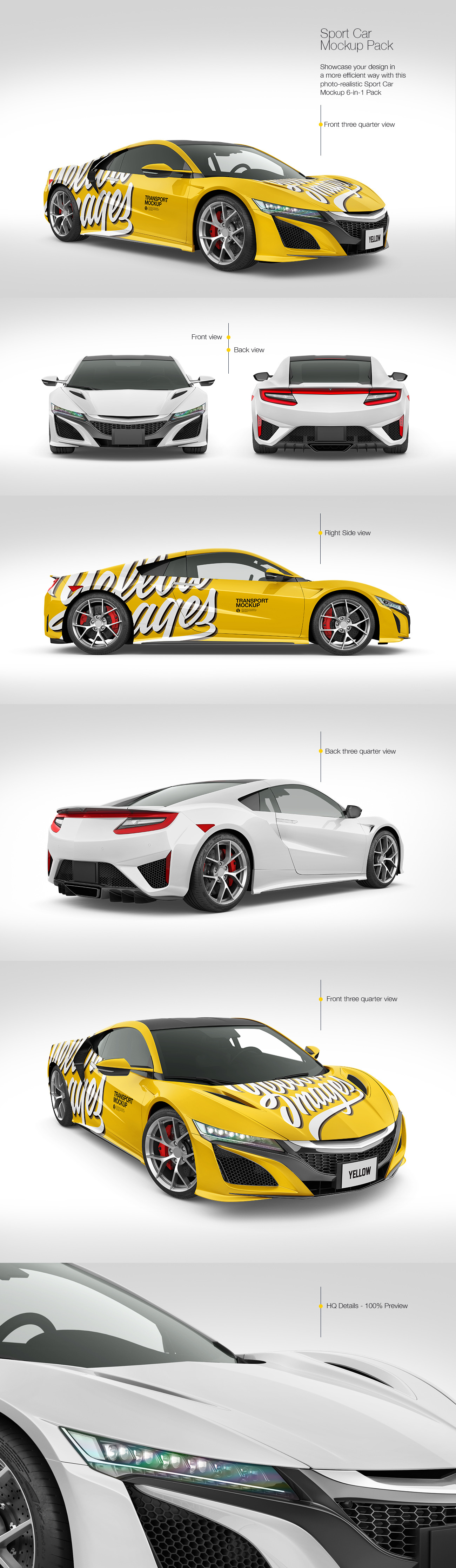 Sport Car Mockup Pack Sport Car Mockup Pack