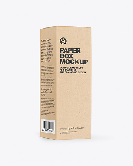 Glossy Dropper Bottle with Kraft Paper Box Mockup