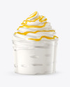 Ice Cream Plastic Cup with Mango Sauce Mockup