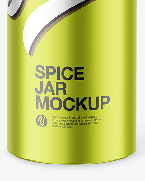 Matte Metallic Spice Jar Mockup