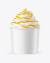 Ice Cream Paper Cup with Mango Sauce Mockup