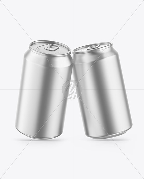 Matte Metallic Drink Cans Mockup