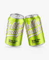 Matte Metallic Drink Cans Mockup