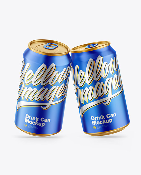 Matte Metallic Drink Cans Mockup