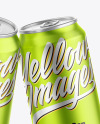 Matte Metallic Drink Cans Mockup