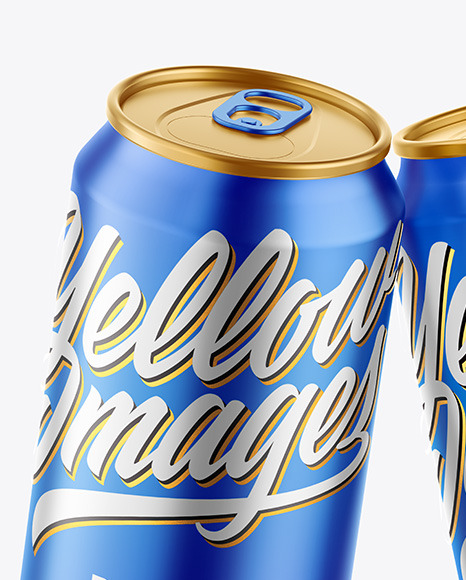 Matte Metallic Drink Cans Mockup