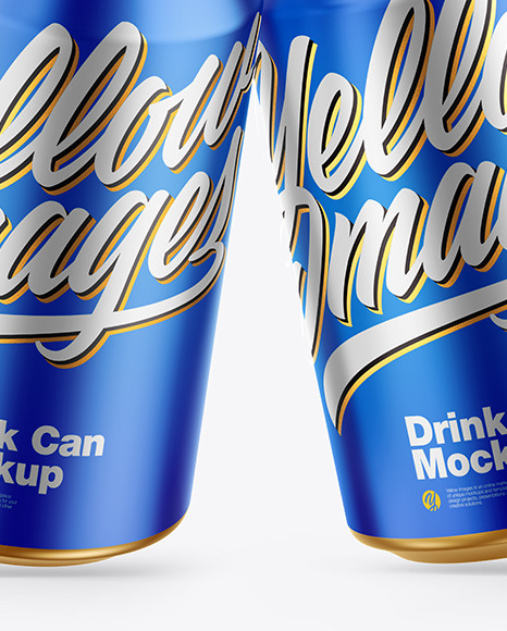 Matte Metallic Drink Cans Mockup