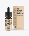 Dark Amber Glass Dropper Bottle with Kraft Paper Box Mockup Dark Amber Glass Dropper Bottle with Kraft Paper Box Mockup