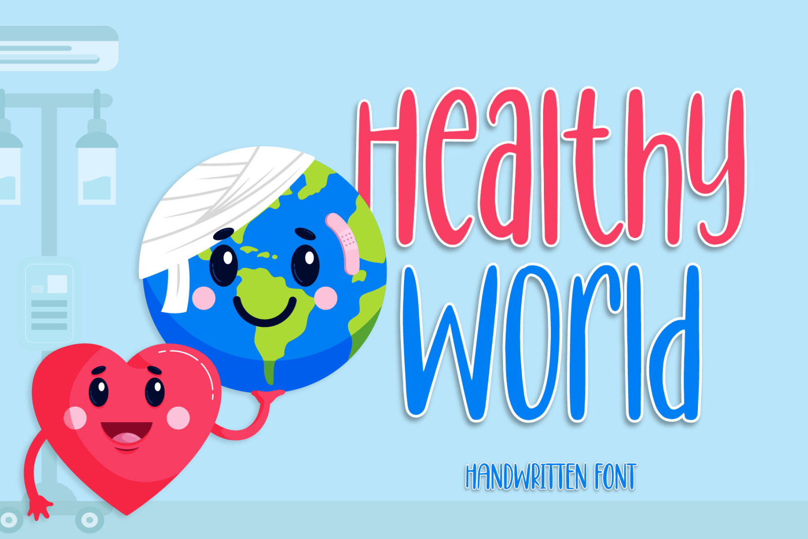 Healthy World - Cute Handwritten Font Healthy World - Cute Handwritten Font