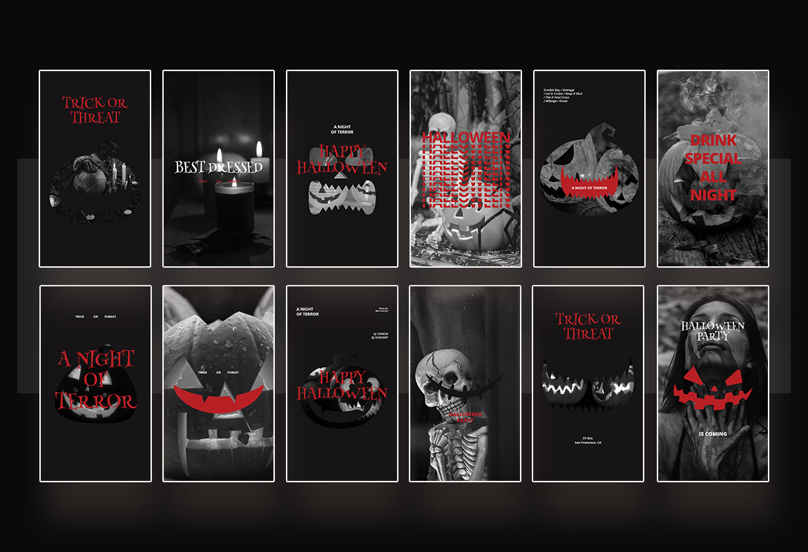Halloween Party Instagram Post & Story Template Halloween Party Instagram Post & Story Template