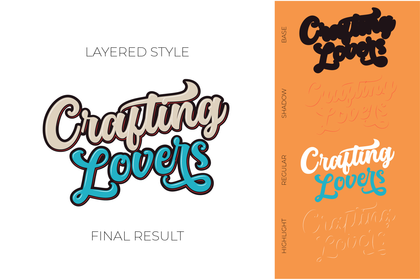 Platina Script // Layered Font Platina Script // Layered Font