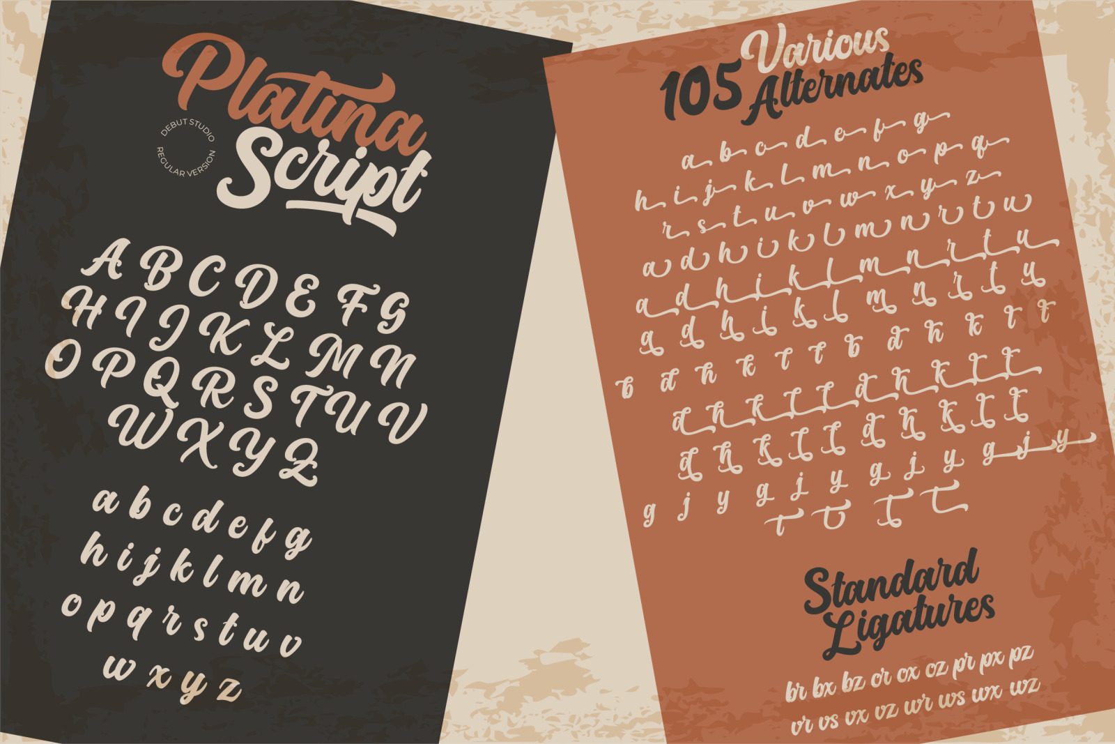 Platina Script // Layered Font