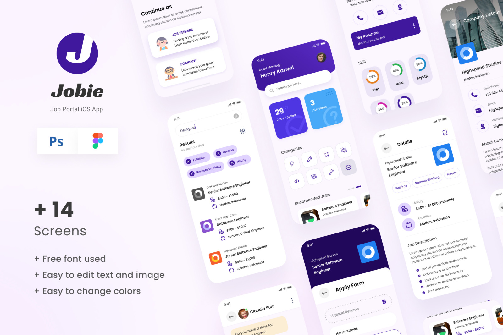 Jobie - Job Portal iOS App Design UI Template Jobie - Job Portal iOS App Design UI Template