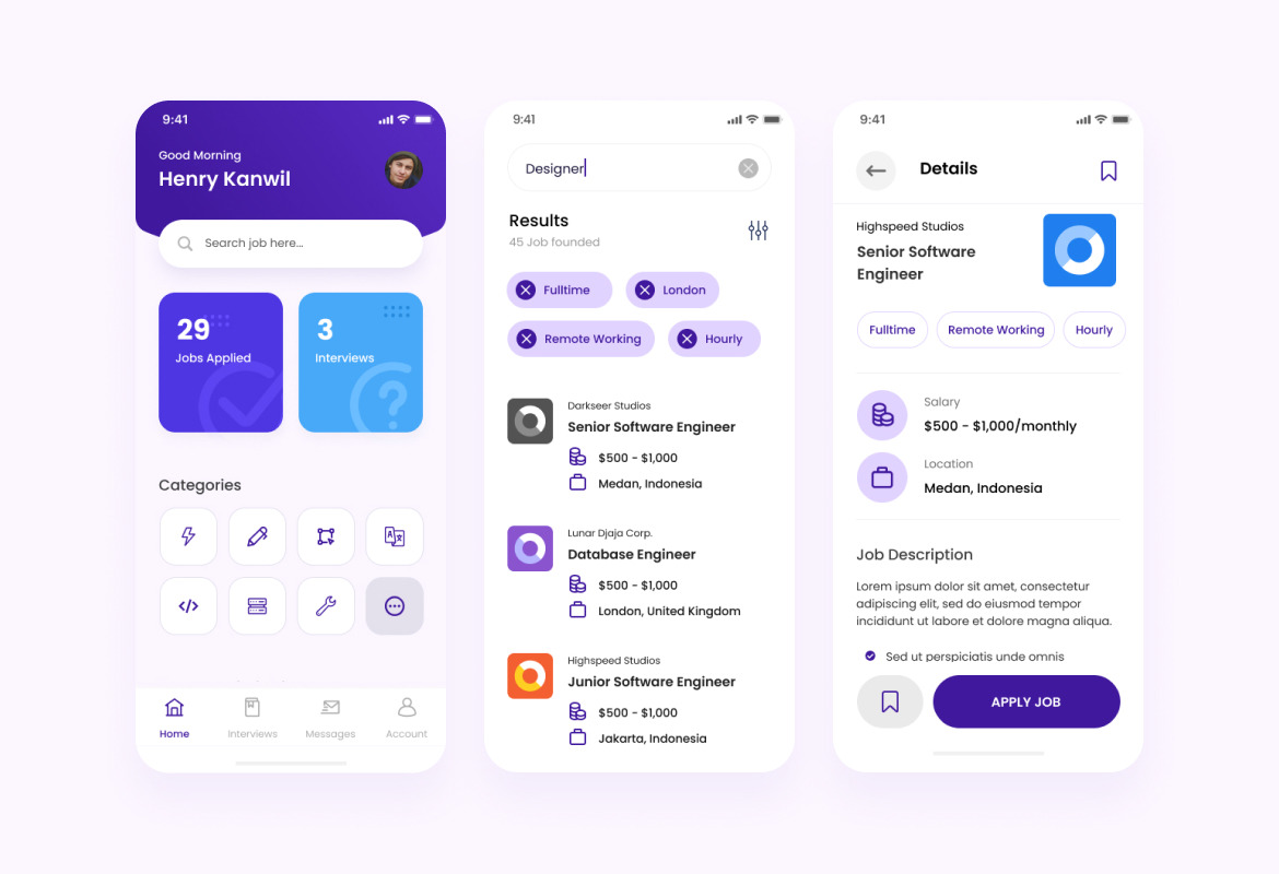 Jobie - Job Portal iOS App Design UI Template Jobie - Job Portal iOS App Design UI Template