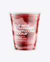 Cup With Strawberry Frappuccino Mockup