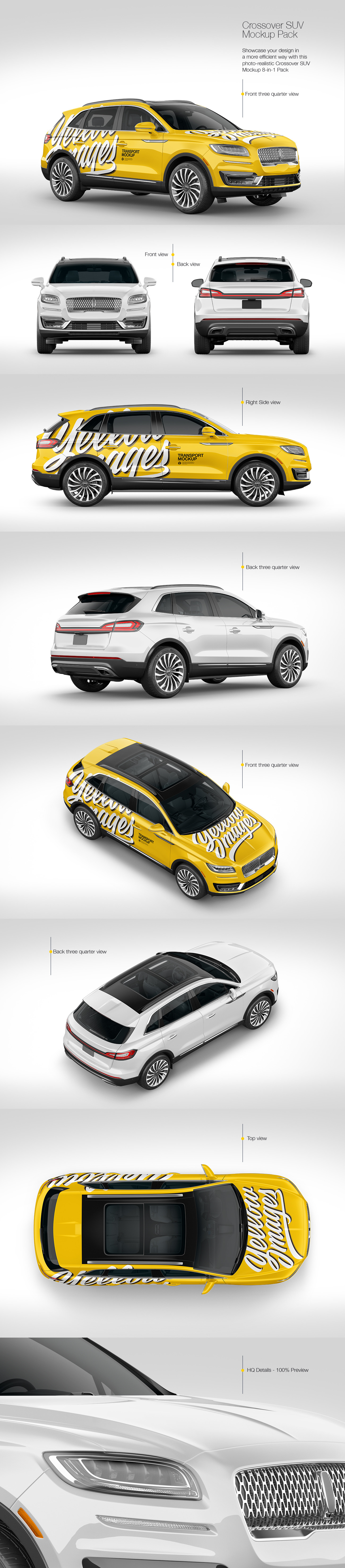 Crossover SUV Mockup Pack Crossover SUV Mockup Pack