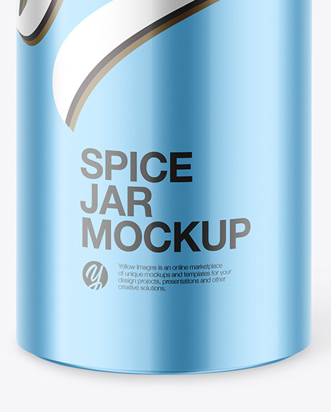 Glossy Metallic Spice Jar Mockup