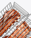 Portable Grilling Basket w/ Meat Mockup