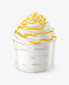 Ice Cream Plastic Cup with Mango Sauce Mockup