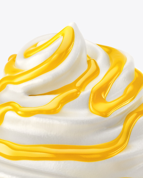 Ice Cream Plastic Cup with Mango Sauce Mockup