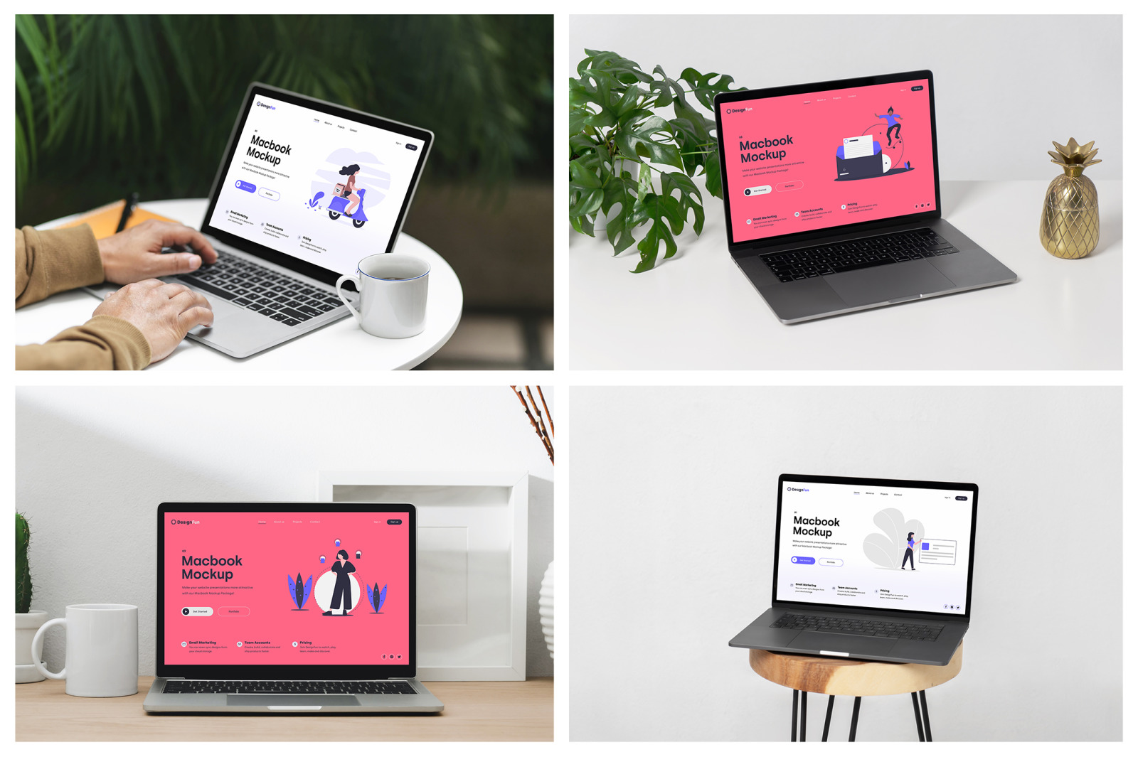 Macbook Pro Mockups - Workspace Mockup