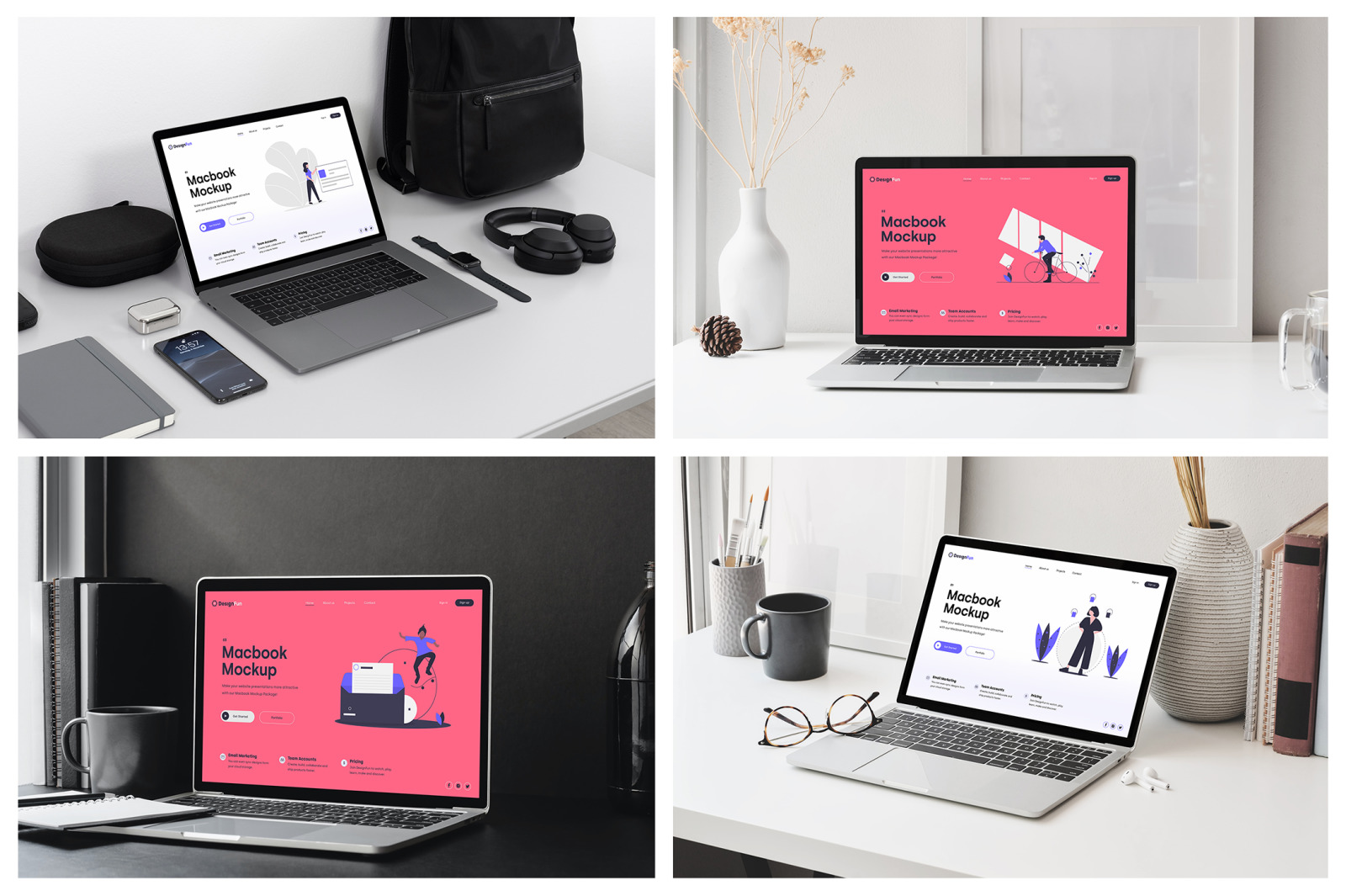 Macbook Pro Mockups - Workspace Mockup