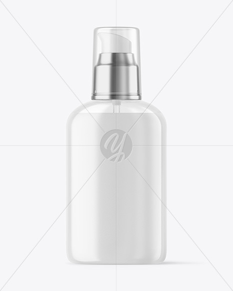 Clear Liquid Soap Bottle with Pump Mockup