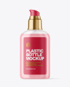 Clear Liquid Soap Bottle with Pump Mockup