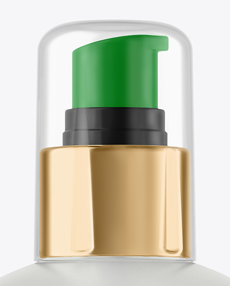 Frosted Liquid Soap Bottle with Pump Mockup