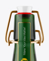 Green Glass Beer Bottle Mockup