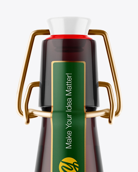 Dark Amber Glass Beer Bottle Mockup