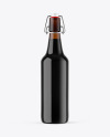 Amber Glass Dark Beer Bottle Mockup