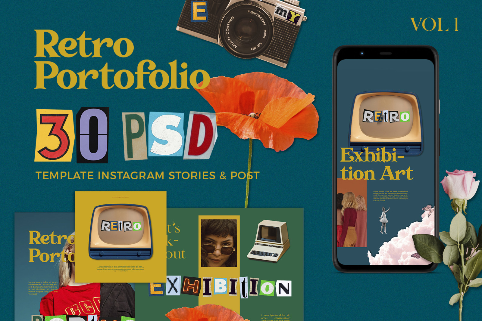 Retro Porto Instagram Post Stories