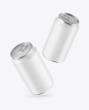 Two Metallic Drink Cans w/ Matte Finish Mockup