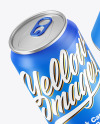 Two Metallic Drink Cans w/ Matte Finish Mockup