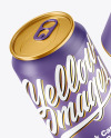 Two Metallic Drink Cans w/ Matte Finish Mockup